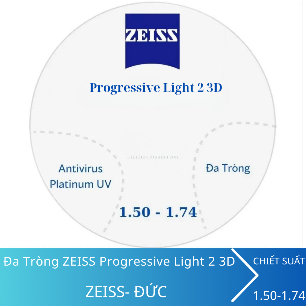 Tròng Kính Đa Tròng ZEISS Progressive Light 2 3D 3 Tròng Kính Đa Tròng ZEISS Progressive Light 2 3D