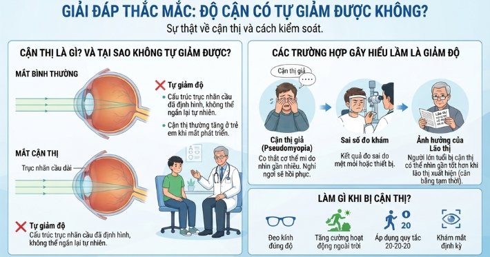 Độ cận có tự giảm được không? Sự thật bạn nên biết 10 Độ cận có tự giảm được không? Sự thật bạn nên biết