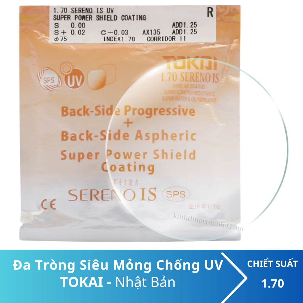 Kính Đa Tròng TOKAI 1.70 SERENO IS SPS UV400 Nhật Bản 3 Kính Đa Tròng TOKAI 1.70 SERENO IS SPS UV400 Nhật Bản