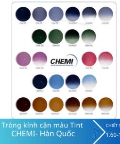 Tròng kính Chemi cận màu Tint 1.60 UV400 SP Crystal U2 Coated