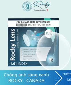 Tròng kính chống ánh sáng xanh siêu mỏng Rocky Blue Cut 1.67 ASP