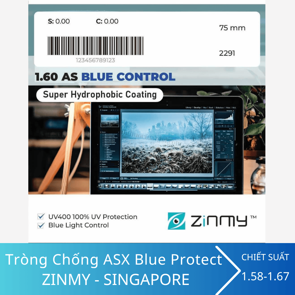 Tròng kính chống ánh sáng xanh Zinmy Blue Protect Singapore 4 Tròng kính chống ánh sáng xanh Zinmy Blue Protect Singapore - Ảnh 2