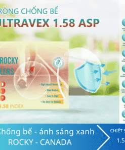 Tròng kính chống bể ánh sáng xanh Rocky Blue 1.58 ASP