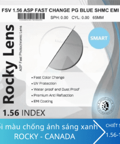 Tròng kính đổi màu ánh sáng xanh Rocky Smart