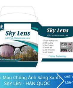 Tròng kính đổi màu ánh sáng xanh Sky Lens 1.61 ASP UV