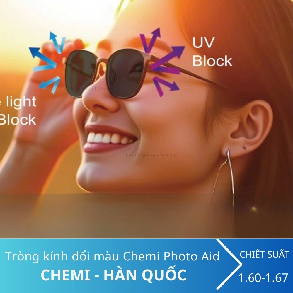 Tròng kính đổi màu Chemi Photo Aid 3 Tròng kính đổi màu Chemi Photo Aid