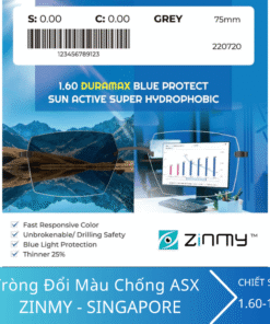 Tròng kính đổi màu chống ánh sáng xanh Zinmy
