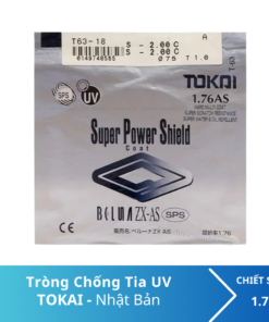 Tròng kính siêu mỏng TOKAI 1.76AS SPS UV400 Nhật Bản