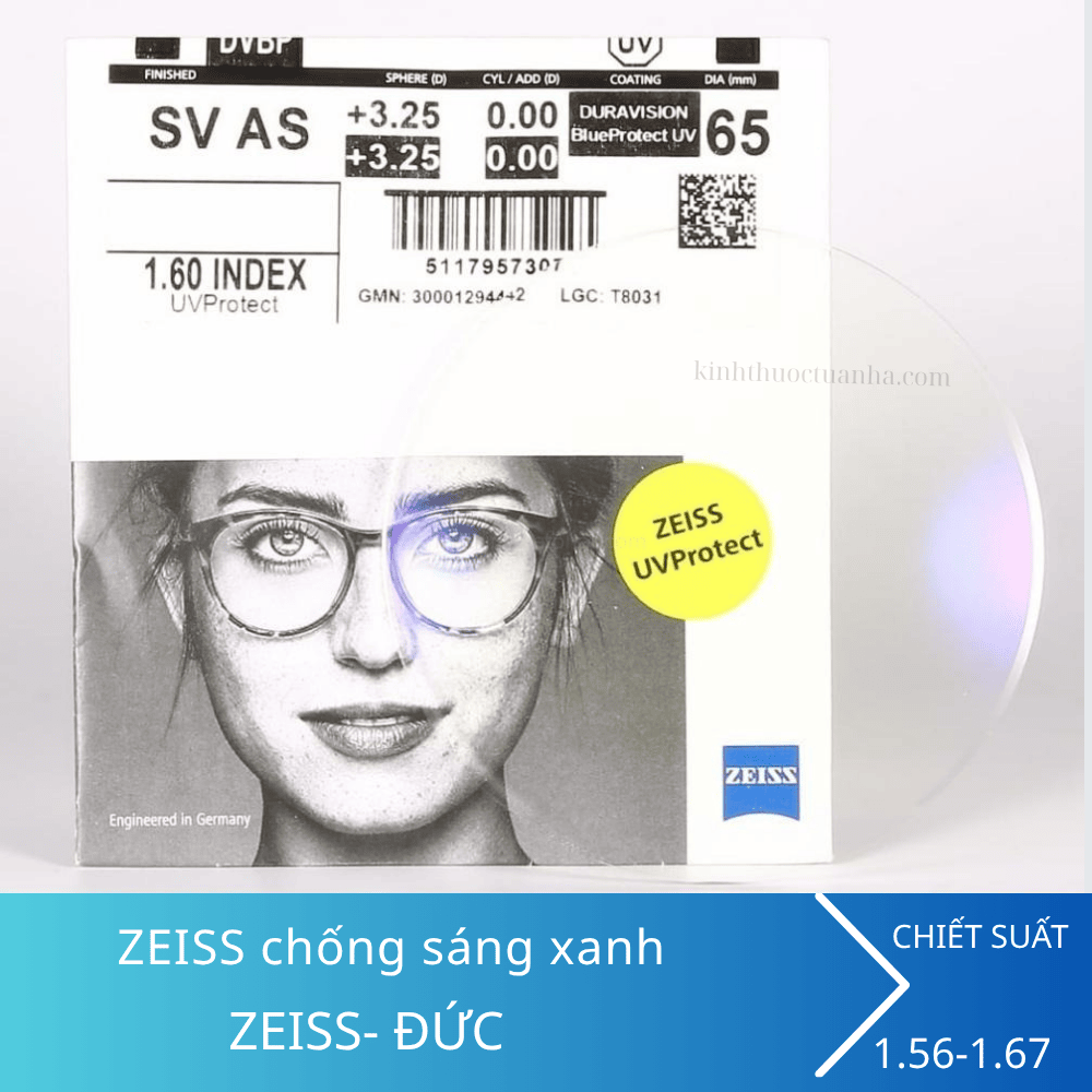 Tròng kính ZEISS DuraVision BlueProtect UV 3 Tròng kính ZEISS DuraVision BlueProtect UV